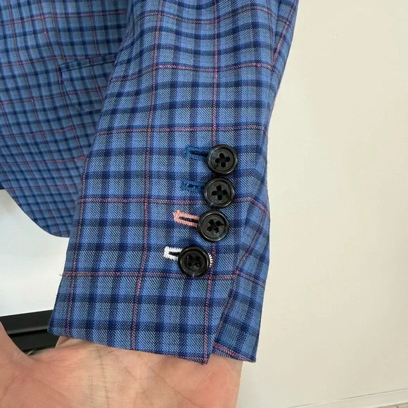 Tom James $1500 custom Blue Plaid Women’s Tailored Blazer never worn bespoke - Picture 4 of 13